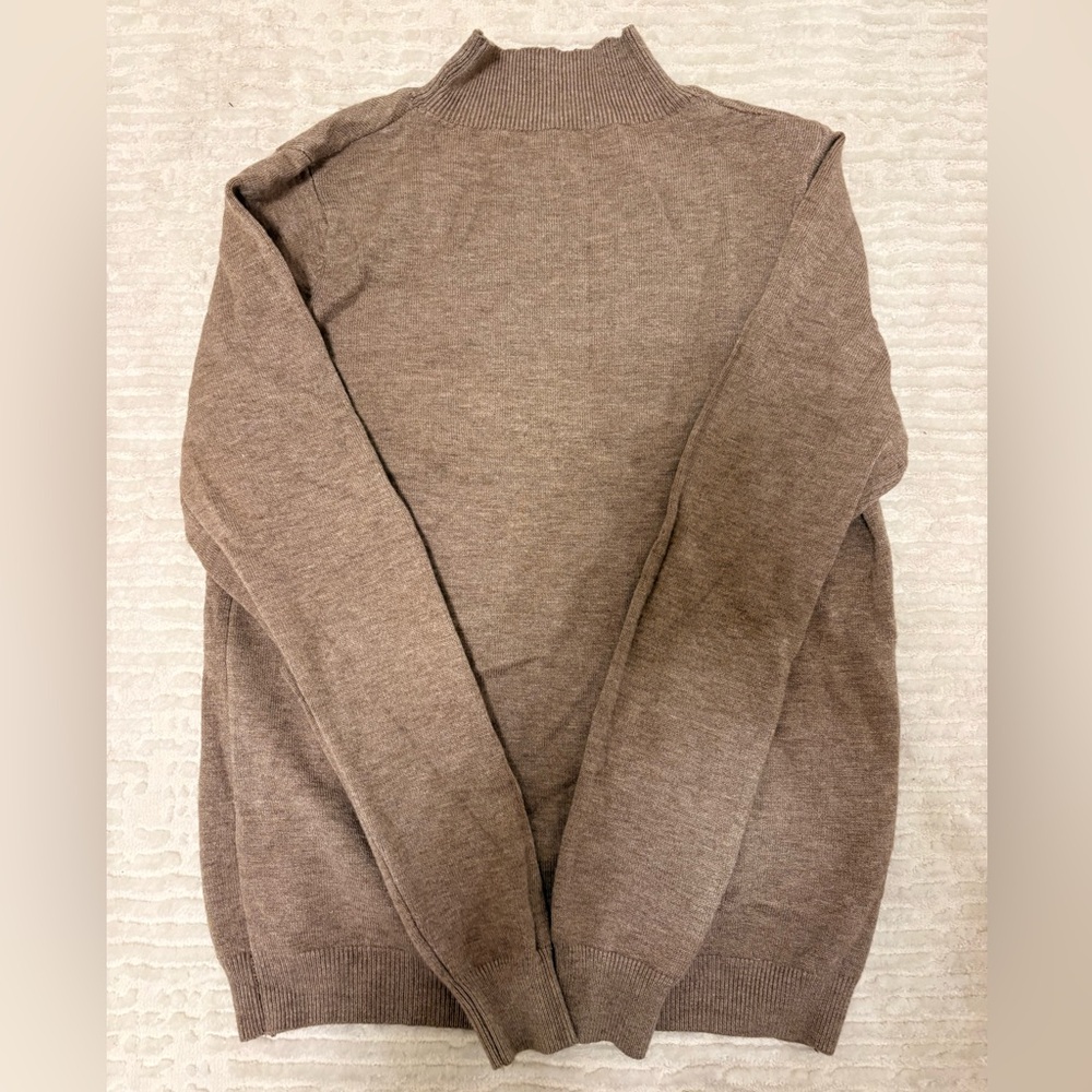 🤎 Cozy Mock Neck Pullover Sweater | Neutral Taupe/Tan M 🍂